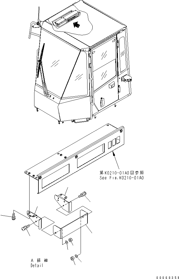 Схема запчастей Komatsu WA200PZ-6 - БЕЗ РАДИО (COVER) K OPERATORґS ОБСТАНОВКА И СИСТЕМА УПРАВЛЕНИЯ