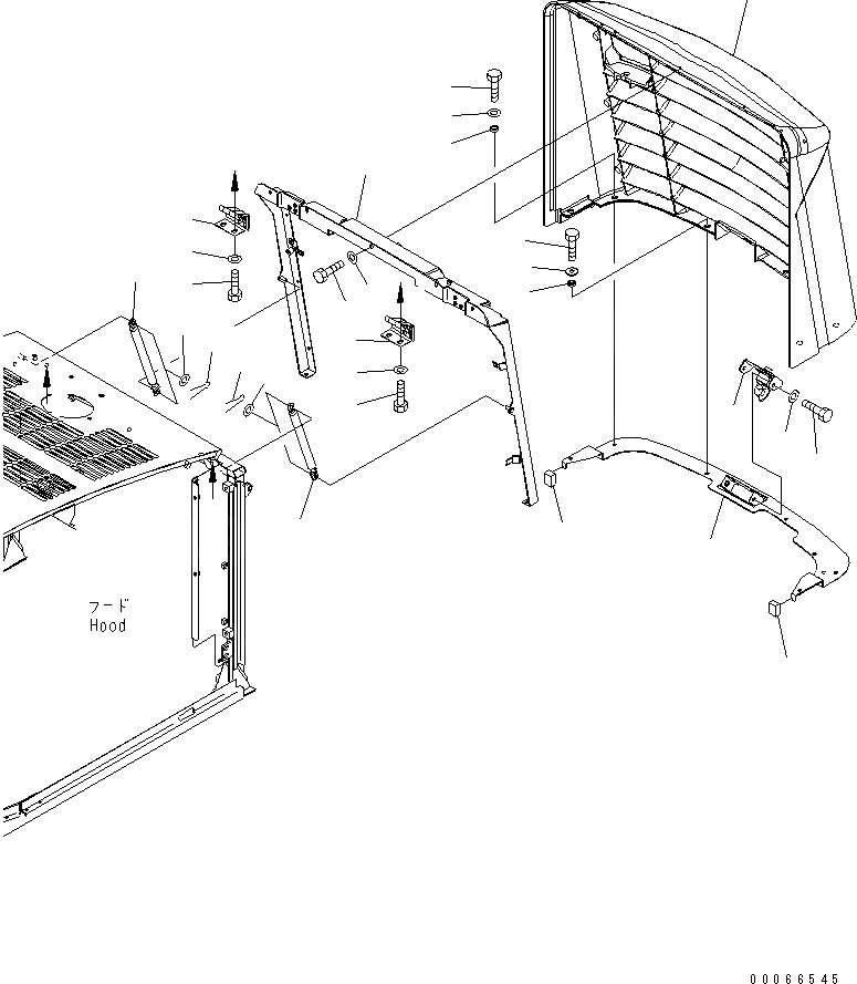 Схема запчастей Komatsu WA200PZ-6 - КАПОТ (ЗАЩИТА РАДИАТОРА AND РЕШЕТКА КРЕПЛЕНИЕIG ЧАСТИ) M ЧАСТИ КОРПУСА