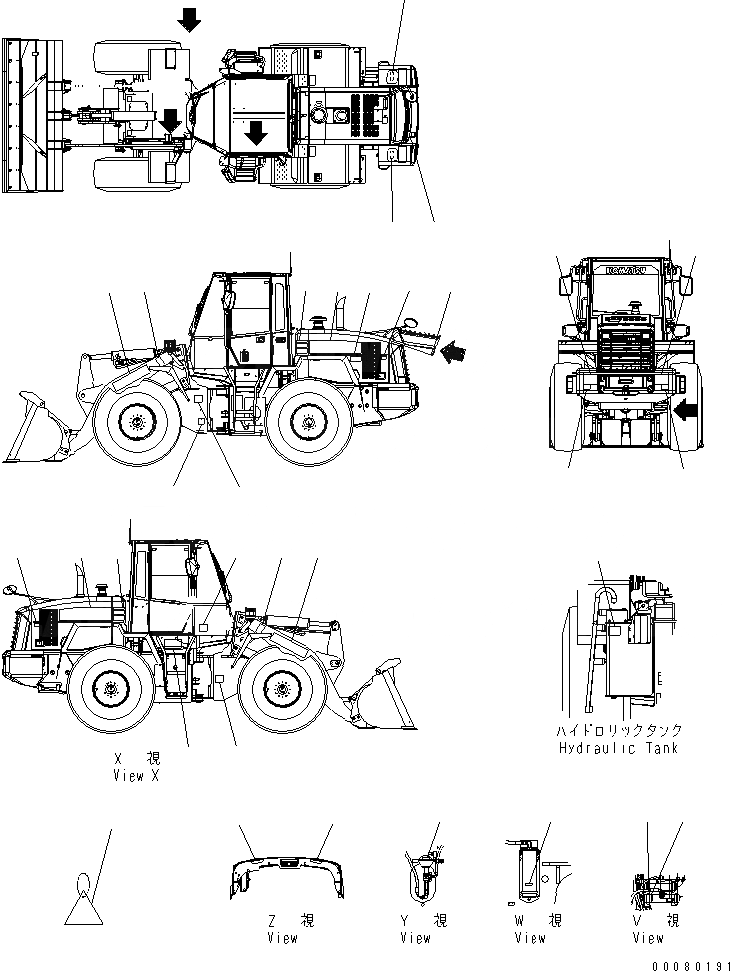 Схема запчастей Komatsu WA200PZ-6 - ТАБЛИЧКИ АНГЛ., ЕС БЕЗОПАСН. REGULATION (EXTERIOR) U МАРКИРОВКА