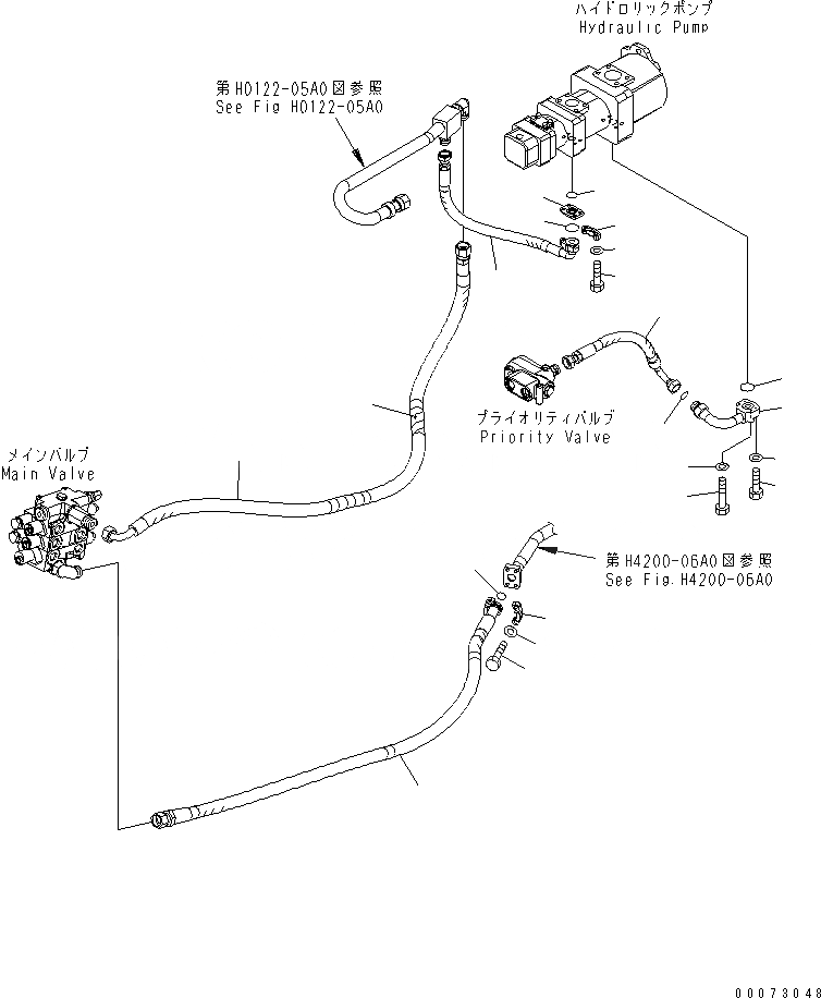 Схема запчастей Komatsu WA200PZ-6 - ГИДРОЛИНИЯ (ВОЗВРАТНАЯ ЛИНИЯ)(№7-) ГИДРАВЛИКА