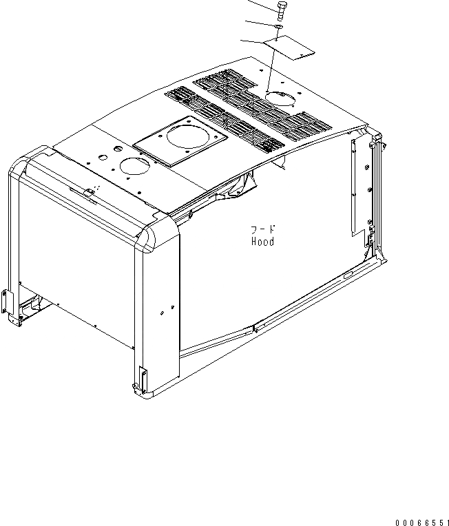 Схема запчастей Komatsu WA200PZ-6 - КАПОТ (COVER)(№7-) ЧАСТИ КОРПУСА