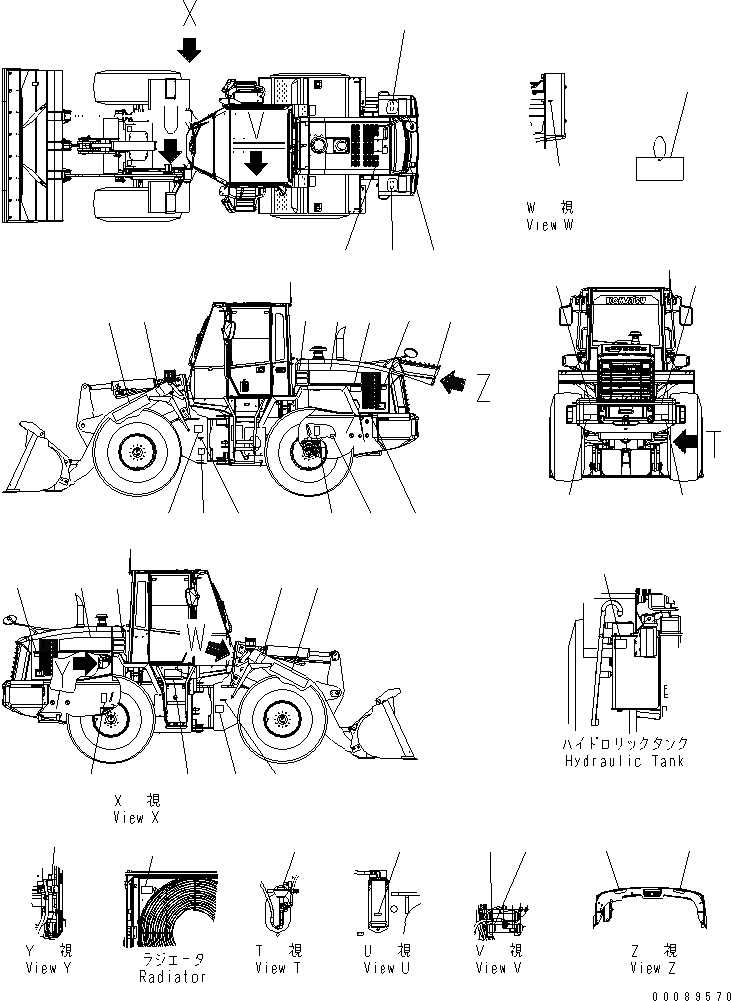 Схема запчастей Komatsu WA200PZ-6 - МАРКИРОВКА (/) (ДЛЯ СЕВ. АМЕРИКИ)(№7-) МАРКИРОВКА