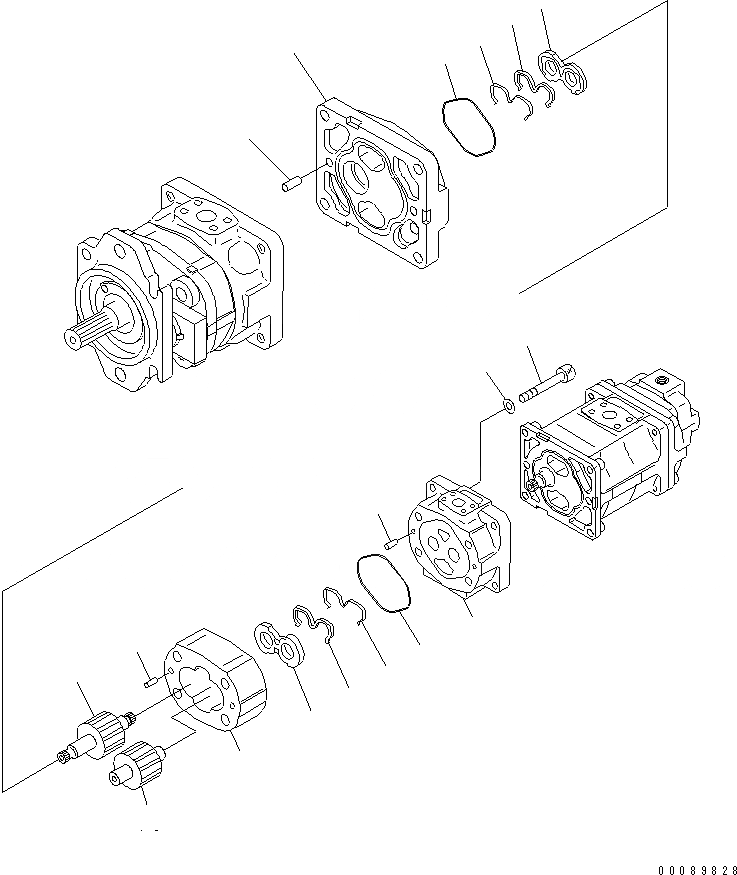 Схема запчастей Komatsu WA200PZ-6 - ГИДР. НАСОС. (/)(№787-) ОСНОВН. КОМПОНЕНТЫ И РЕМКОМПЛЕКТЫ