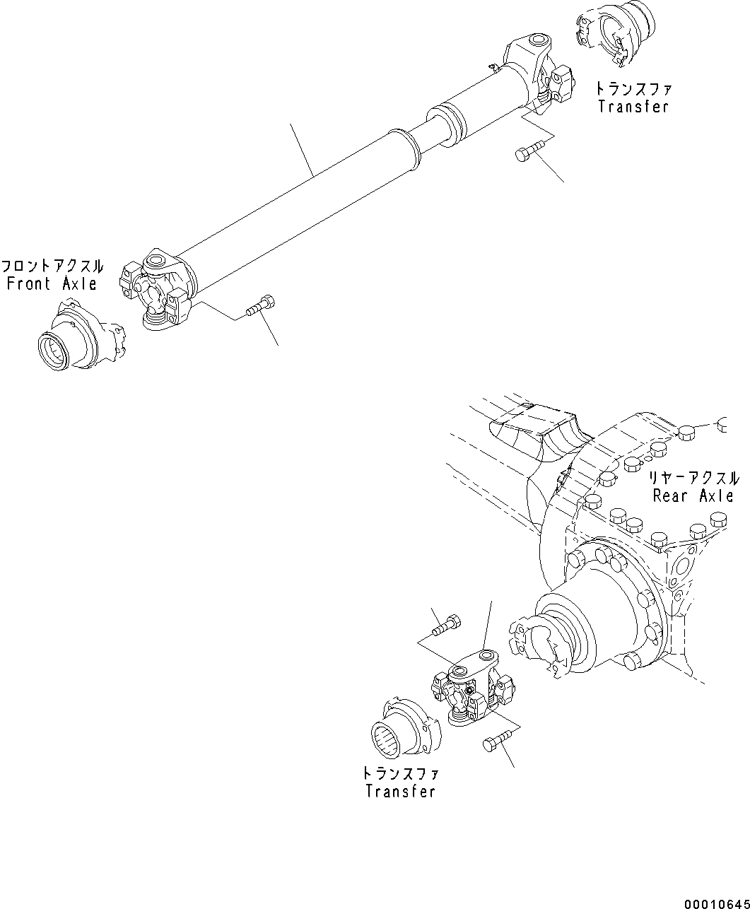 Схема запчастей Komatsu WA200PZ-6 - ВЕДУЩ. ВАЛ F POWER TRANSMITTING СИСТЕМА