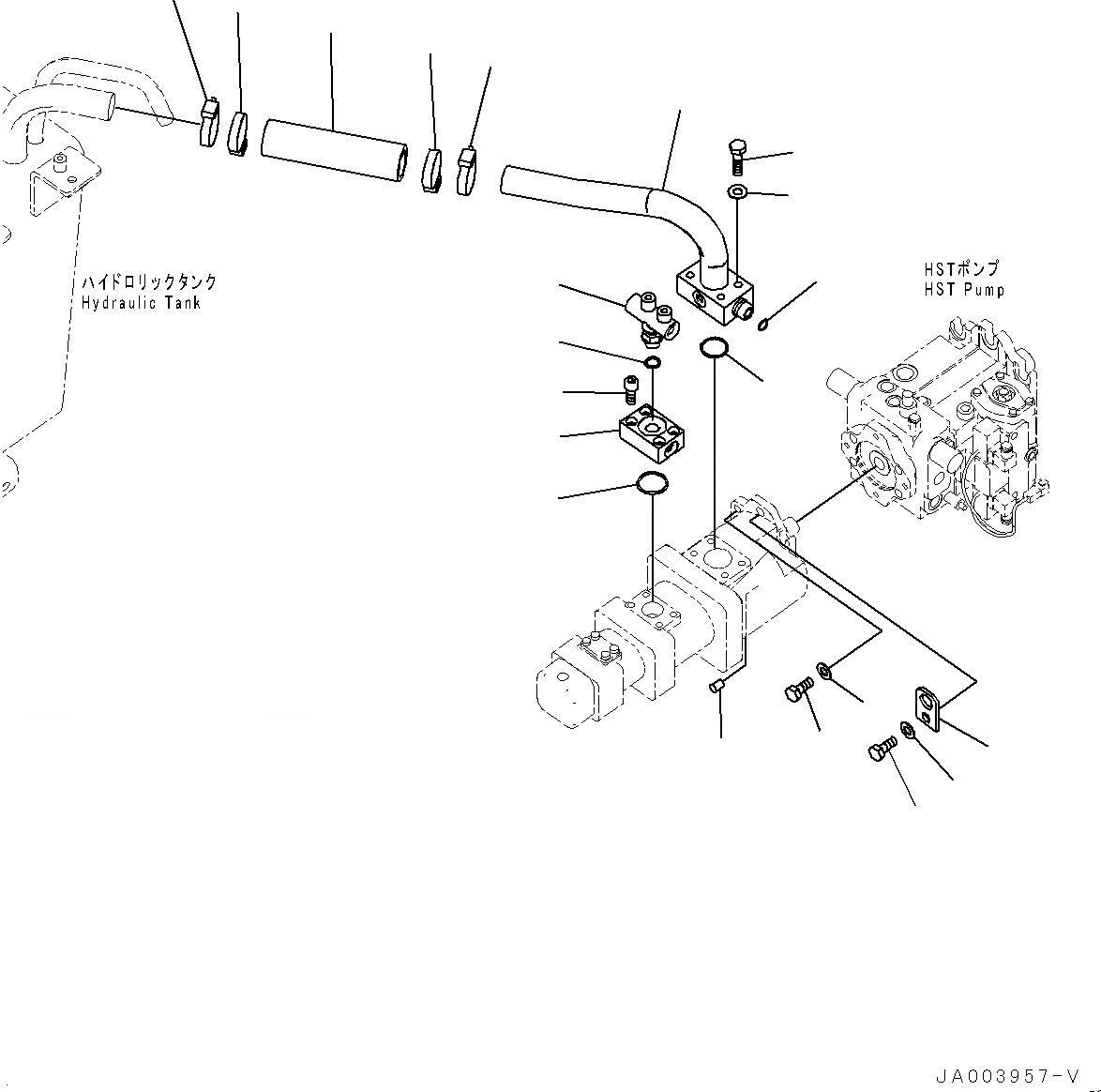 Схема запчастей Komatsu WA200PZ-6 - ГИДРАВЛ МАСЛ. НАСОС (ГИДРАВЛ МАСЛ. НАСОС КРЕПЛЕНИЕ) H ГИДРАВЛИКА