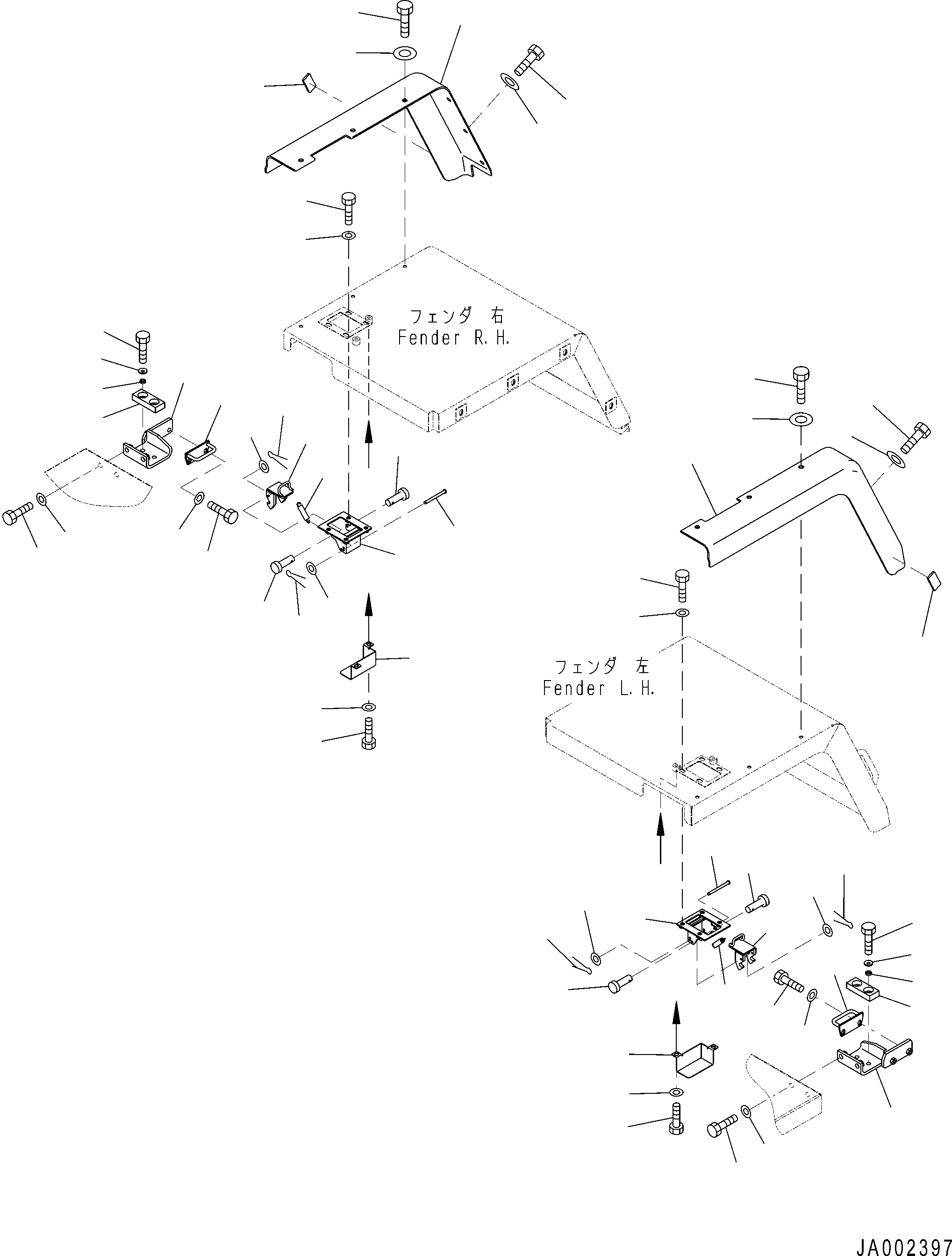 Схема запчастей Komatsu WA200PZ-6 - ЗАДН. КРЫЛО (КОМПОНЕНТЫ) M ЧАСТИ КОРПУСАS И КРЫШКИ