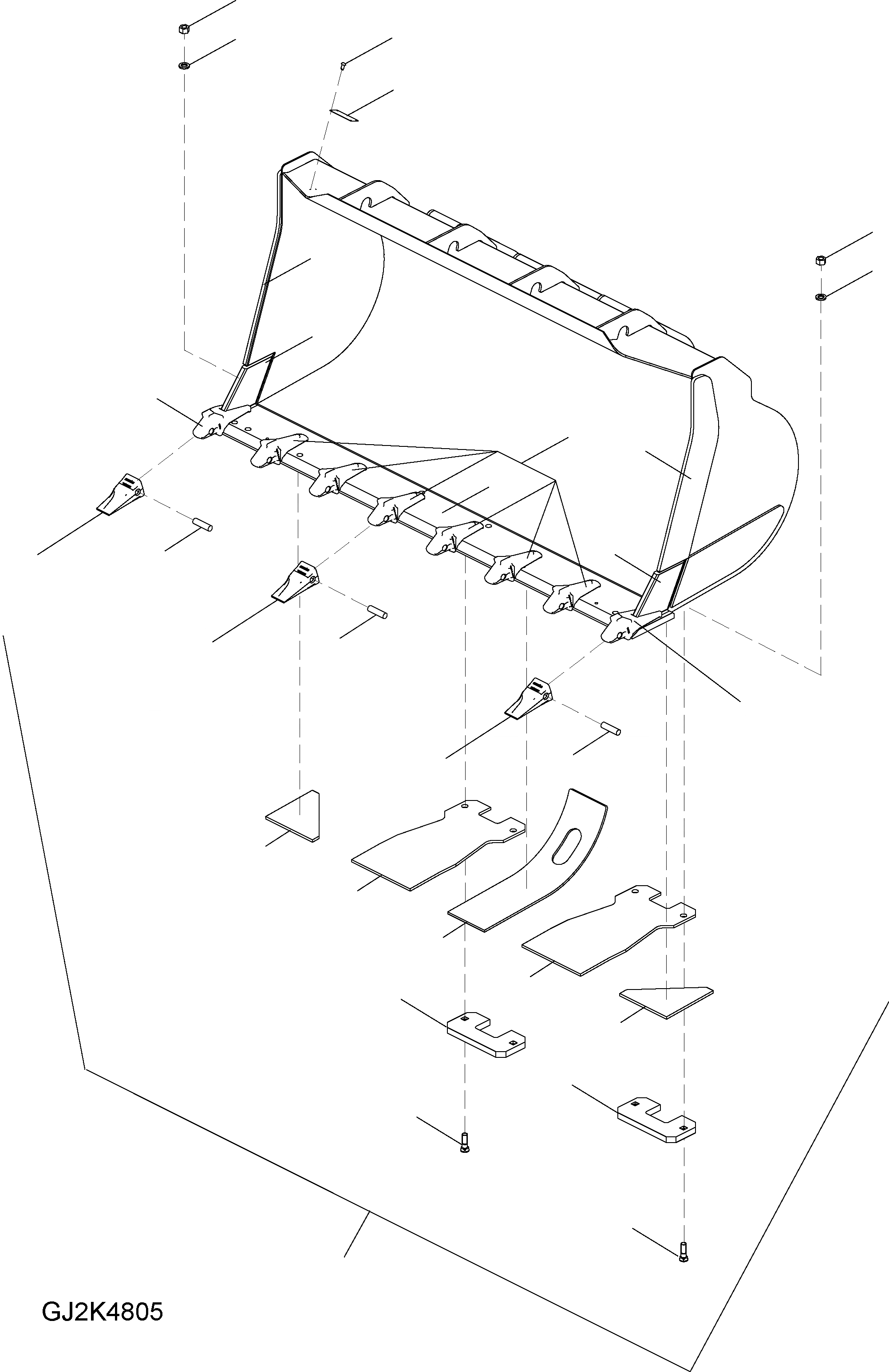 Схема запчастей Komatsu WA200PZ-6 - КОВШ (.9CBM) (С TEETH) (ТИП C) T РАБОЧЕЕ ОБОРУДОВАНИЕ