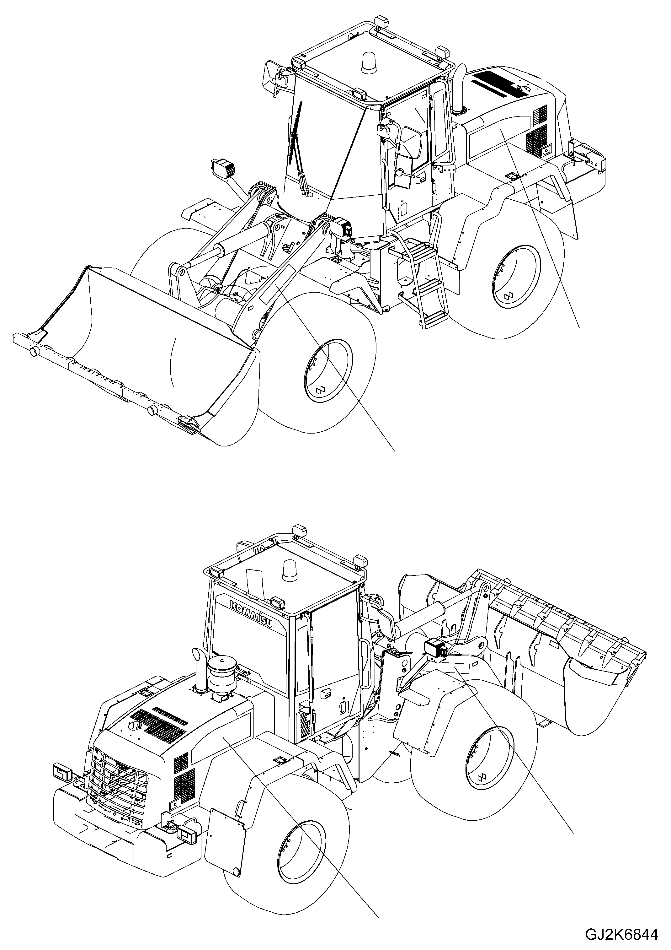 Схема запчастей Komatsu WA200PZ-6 - ТАБЛИЧКИ (СТАНДАРТН.) U МАРКИРОВКА