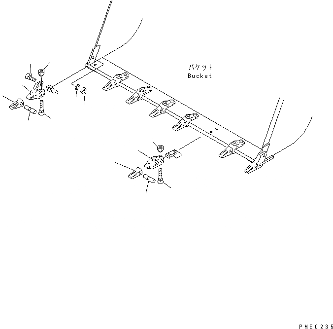 Схема запчастей Komatsu WA250-3 - TIP TOOTH(№-) РАБОЧЕЕ ОБОРУДОВАНИЕ
