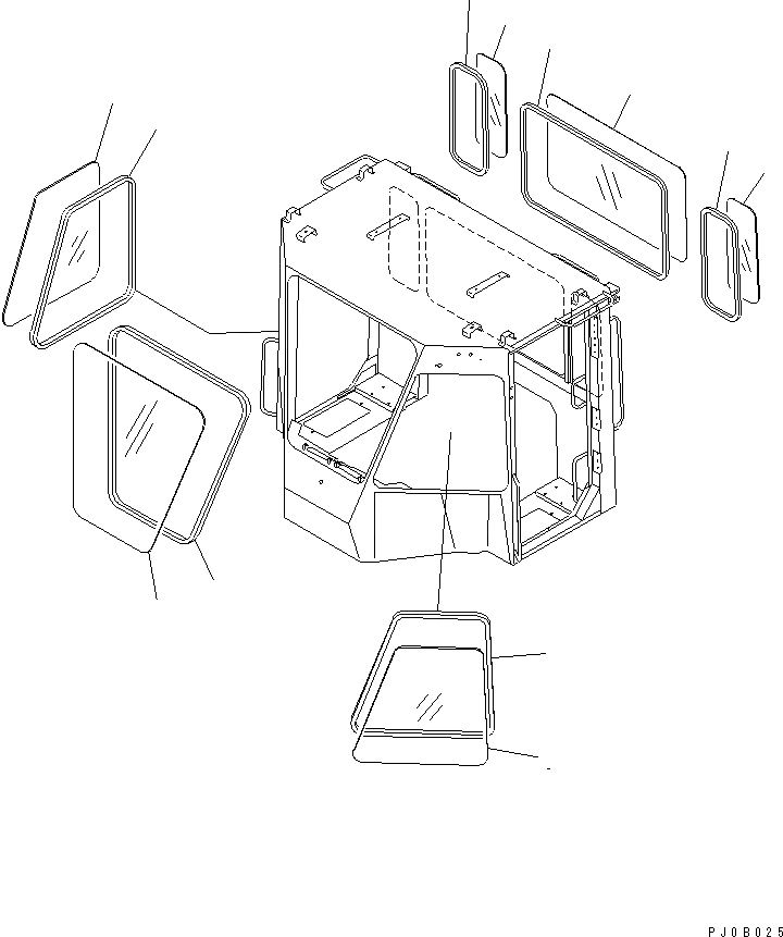 Схема запчастей Komatsu WA250-3-SN - КАБИНА ДЛЯ 2 ЧЕЛ. (ОКНА) (С ПОДОГРЕВ WIRE СТЕКЛА)(№-) КАБИНА ОПЕРАТОРА И СИСТЕМА УПРАВЛЕНИЯ