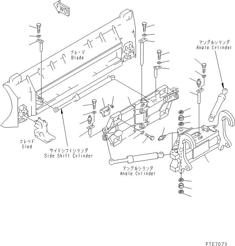 Схема запчастей Komatsu WA250-3-SN - ОТВАЛ (НЕСУЩИЙ ЭЛЕМЕНТ) (S.P.A.P.) (С СОЕДИНИТ. УСТР-ВО) РАБОЧЕЕ ОБОРУДОВАНИЕ