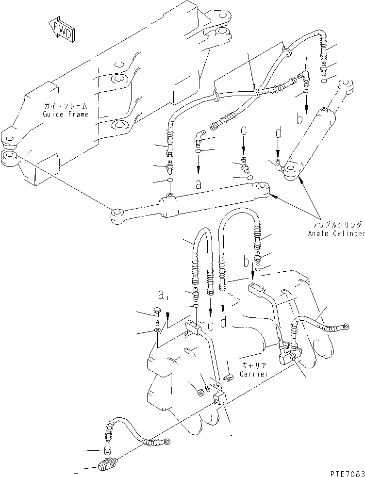 Схема запчастей Komatsu WA250-3-SN - ОТВАЛ (ЦИЛИНДР НАКЛОНА ЛИНИЯ) (S.P.A.P.) РАБОЧЕЕ ОБОРУДОВАНИЕ