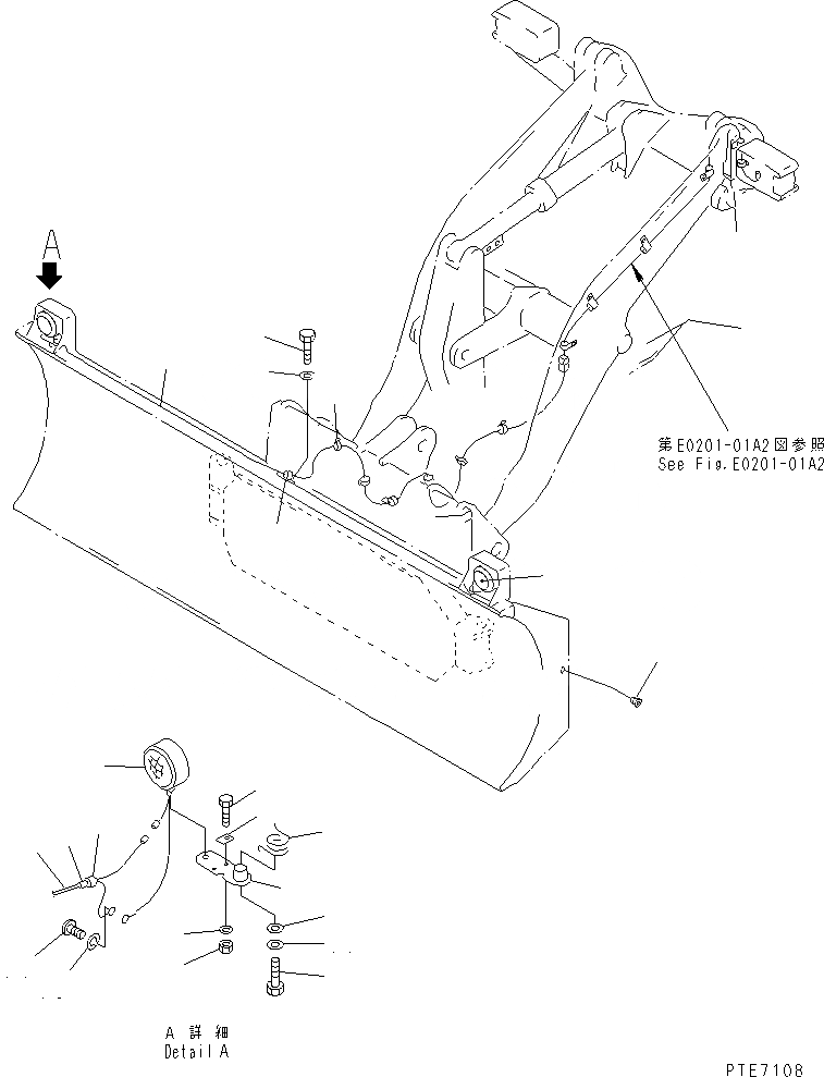 Схема запчастей Komatsu WA250-3-SN - ОТВАЛ (КОМПОНЕНТЫ (ОБСЛУЖИВ-Е)) (S.P.A.P.) РАБОЧЕЕ ОБОРУДОВАНИЕ