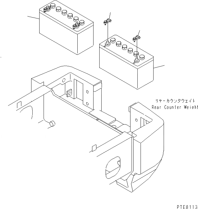 Схема запчастей Komatsu WA250-3 - АККУМУЛЯТОР (V AH) ЭЛЕКТРИКА