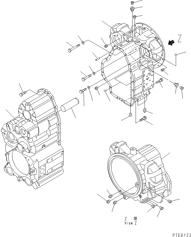 Схема запчастей Komatsu WA250-3 - ТРАНСМИССИЯ (КОРПУС ТРАНСМИССИИ) (/) СИЛОВАЯ ПЕРЕДАЧА