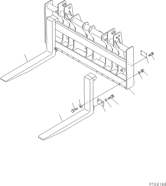 Схема запчастей Komatsu WA250-3 - LUMBER ВИЛЫ РАБОЧЕЕ ОБОРУДОВАНИЕ