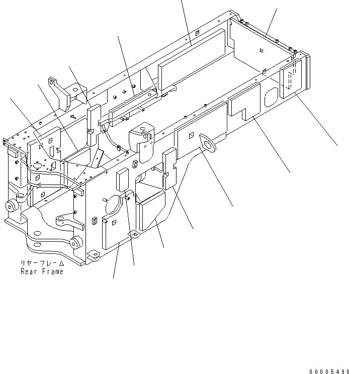Схема запчастей Komatsu WA250-3 - ЗАДН. РАМА (NOISE ABATEMENT ЧАСТИ) (SUPER БЕСШУМН. СПЕЦИФ-Я) ОСНОВНАЯ РАМА И ЕЕ ЧАСТИ