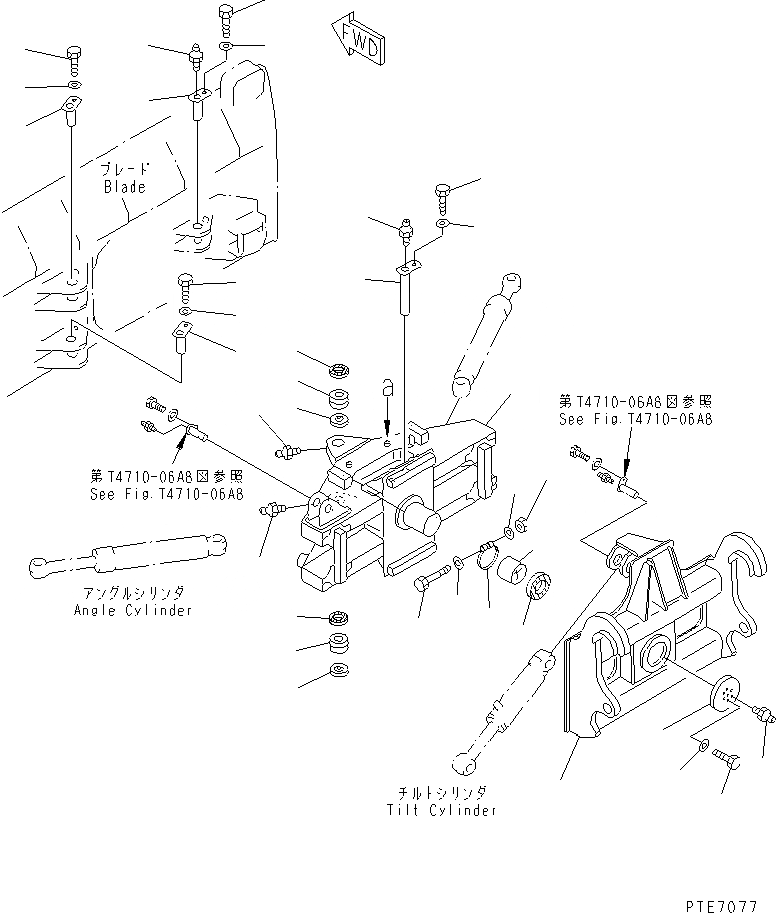 Схема запчастей Komatsu WA250-3 - ОТВАЛ (НЕСУЩИЙ ЭЛЕМЕНТ) (P.A.P.) (С СОЕДИНИТ. УСТР-ВО)(С НАКЛОНЯЕМ.) РАБОЧЕЕ ОБОРУДОВАНИЕ