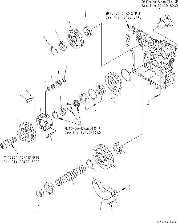 Схема запчастей Komatsu WA250-5 - ПЕРЕДАЧА (/) (ПРИВОД) ТРАНСМИССИЯ