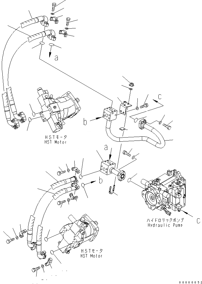 Схема запчастей Komatsu WA250-5 - HST МАСЛ. ЛИНИЯ (ОСНОВН. ЛИНИЯ) ТРАНСМИССИЯ