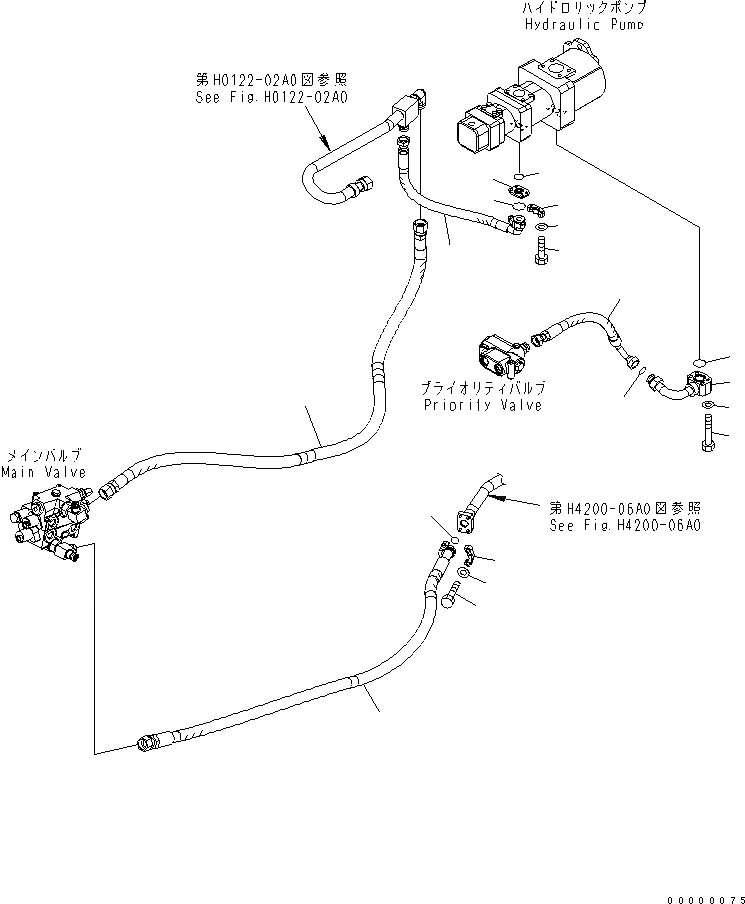 Схема запчастей Komatsu WA250-5 - ГИДРОЛИНИЯ (ВОЗВРАТНАЯ ЛИНИЯ) ГИДРАВЛИКА