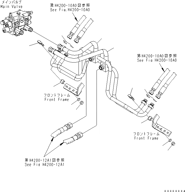 Схема запчастей Komatsu WA250-5 - ГИДРОЛИНИЯ (ЛИНИЯ ГИДРОЦИЛИНДРА ПОДЪЕМА) (ДЛЯ E.C.S.S) ГИДРАВЛИКА