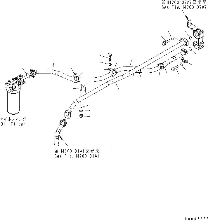 Схема запчастей Komatsu WA250-5 - ГИДРОЛИНИЯ (ВОЗВРАТ. ЛИНИЯ) (ДЛЯ EC REGULATION)(№7-777) ГИДРАВЛИКА