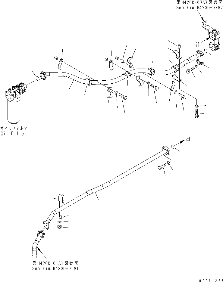 Схема запчастей Komatsu WA250-5 - ГИДРОЛИНИЯ (ВОЗВРАТ. ЛИНИЯ) (ДЛЯ EC REGULATION)(№777-) ГИДРАВЛИКА