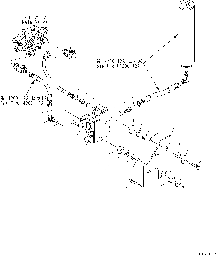 Схема запчастей Komatsu WA250-5 - ГИДРОЛИНИЯ (E.C.S.S. КЛАПАН) ГИДРАВЛИКА