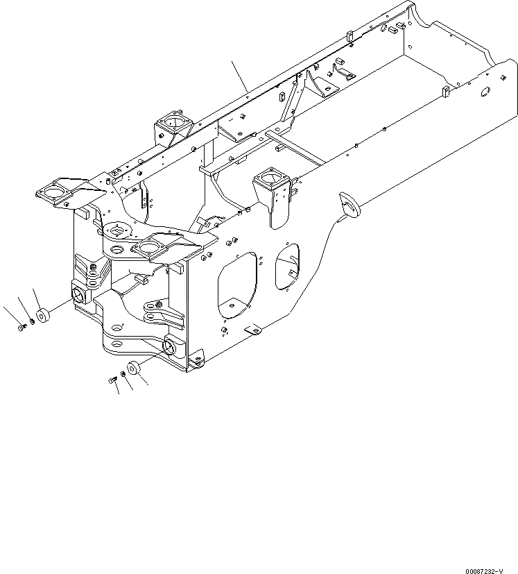 Схема запчастей Komatsu WA250-5 - ЗАДН. РАМА (ДЛЯ EC REGULATION) ОСНОВНАЯ РАМА И ЕЕ ЧАСТИ