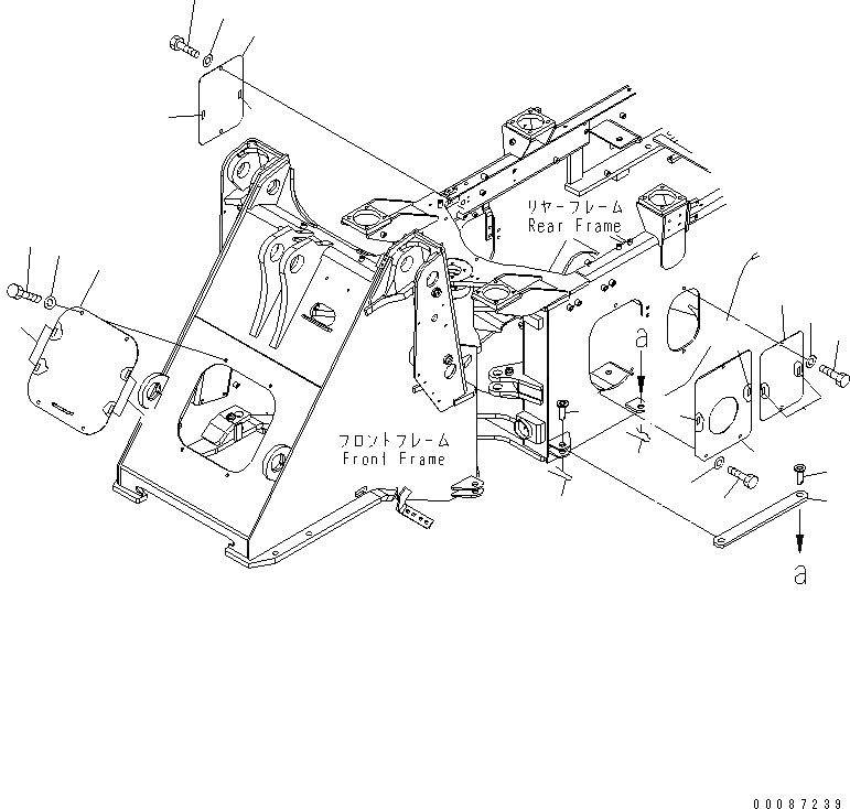 Схема запчастей Komatsu WA250-5 - БЛОКИР. ШАНГА И COVER ОСНОВНАЯ РАМА И ЕЕ ЧАСТИ