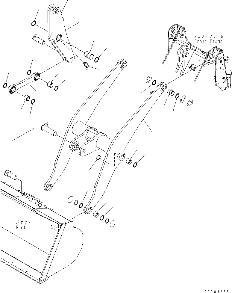 Схема запчастей Komatsu WA250-5 - РУКОЯТЬ И BELL CRANK (СТРЕЛА)(№778-) РАБОЧЕЕ ОБОРУДОВАНИЕ