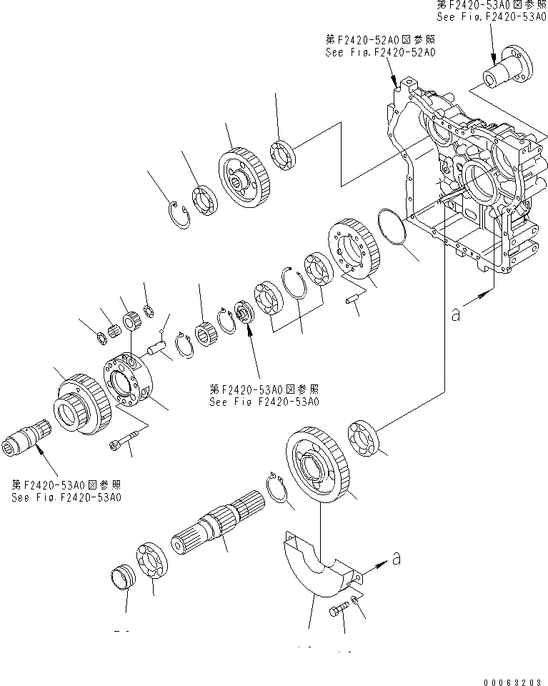 Схема запчастей Komatsu WA250-6 - ПЕРЕДАЧА (/) (ПРИВОД) СИЛОВАЯ ПЕРЕДАЧА