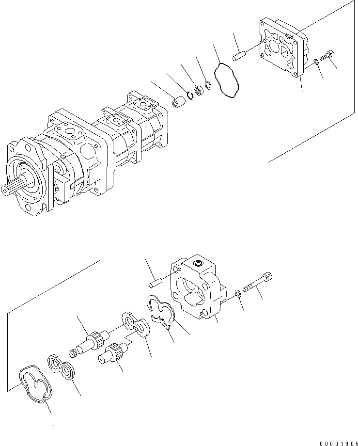 Схема запчастей Komatsu WA250-6 - ГИДР. НАСОС. (/) ОСНОВН. КОМПОНЕНТЫ И РЕМКОМПЛЕКТЫ