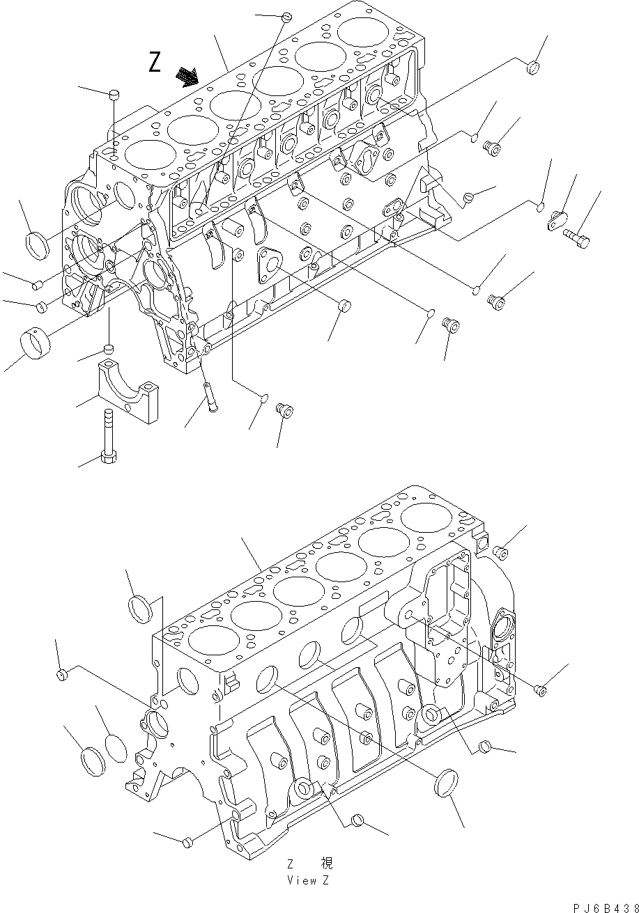 Схема запчастей Komatsu WA250-5 - БЛОК ЦИЛИНДРОВ AA ДВИГАТЕЛЬ