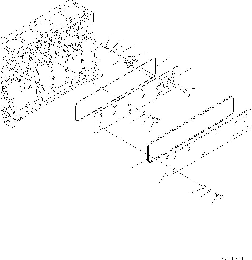 Схема запчастей Komatsu WA250-5 - КРЫШКА ТОЛКАТЕЛЕЙ КЛАПАНА AA ДВИГАТЕЛЬ