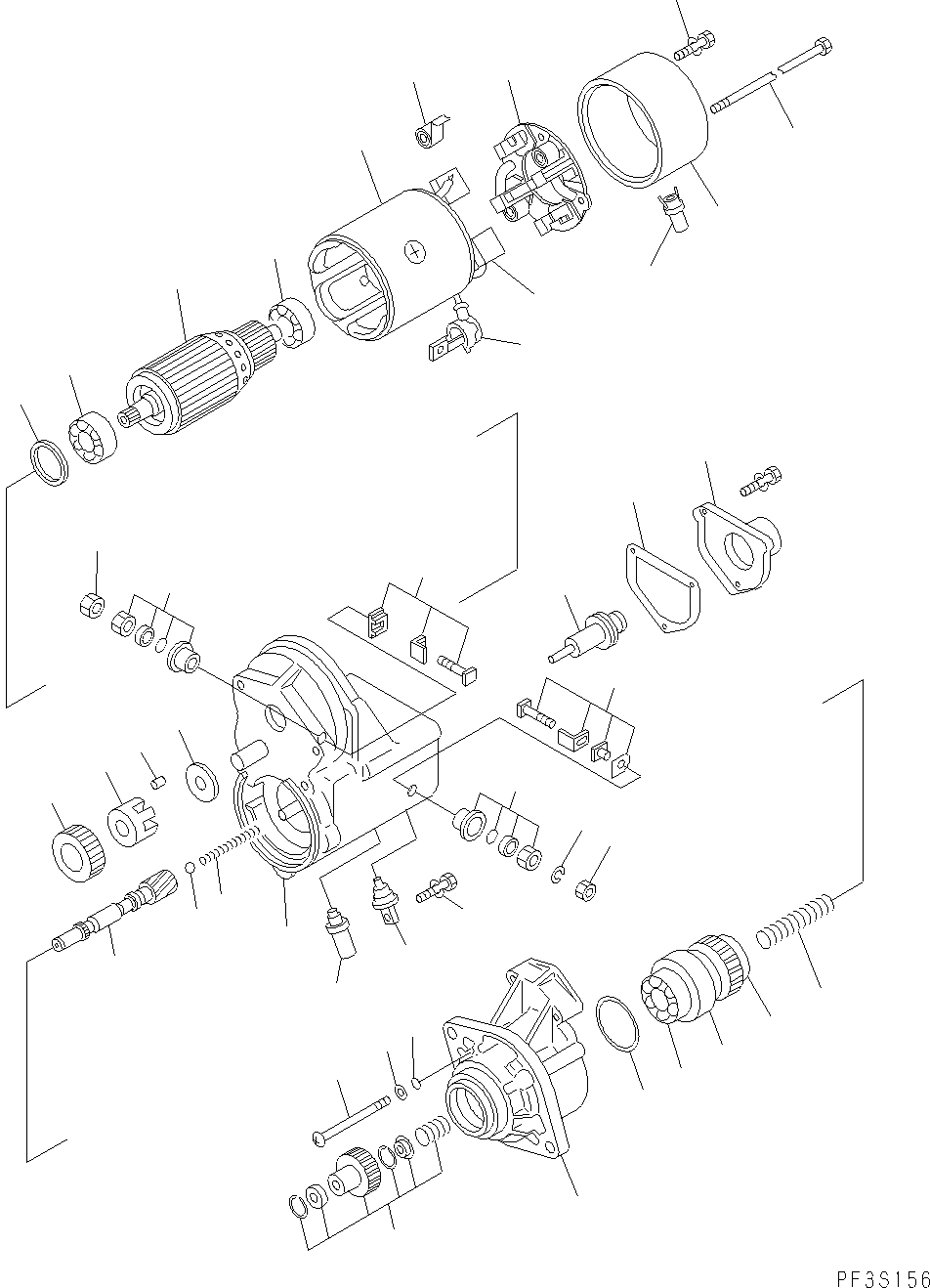 Схема запчастей Komatsu WA250-5 - СТАРТЕР (.KW) (С ЗАЩИТА COVER) (ВНУТР. ЧАСТИ) AA ДВИГАТЕЛЬ