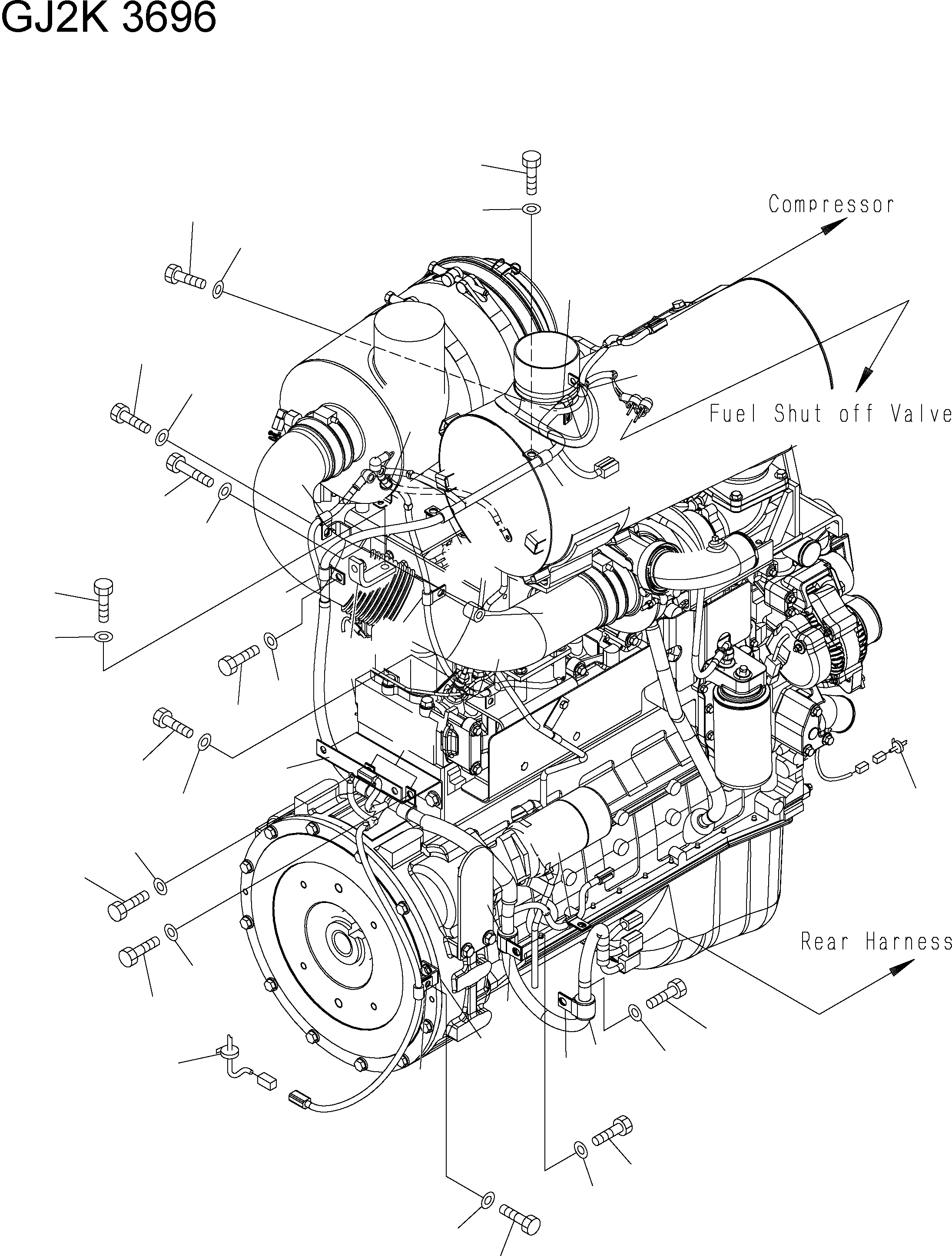 Схема запчастей Komatsu WA250-5 - Э/ПРОВОДКА ДВИГАТЕЛЯ (/) B КОМПОНЕНТЫ ДВИГАТЕЛЯ