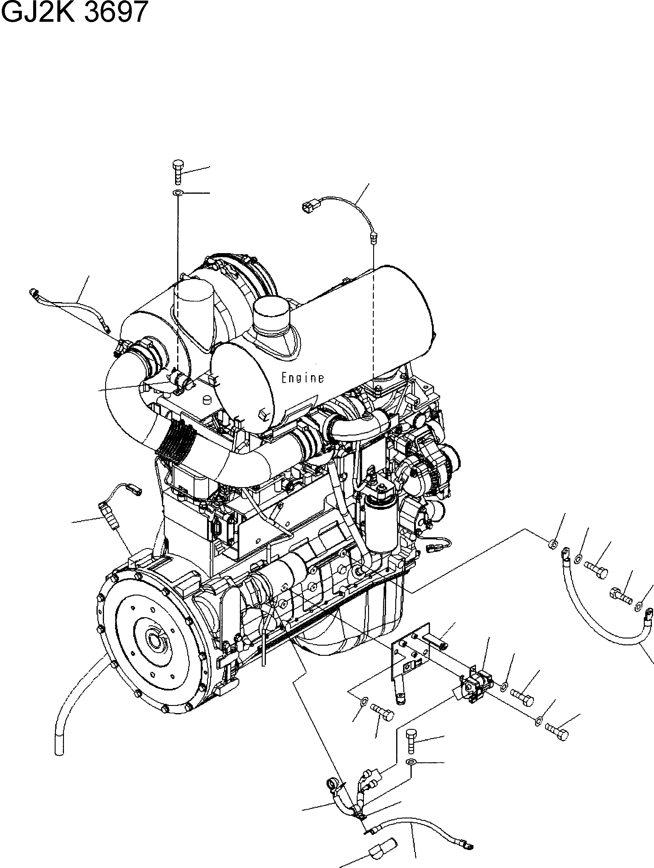 Схема запчастей Komatsu WA250-5 - Э/ПРОВОДКА ДВИГАТЕЛЯ (/) (STARTER Э/ПРОВОДКА И ДАТЧИК) B КОМПОНЕНТЫ ДВИГАТЕЛЯ