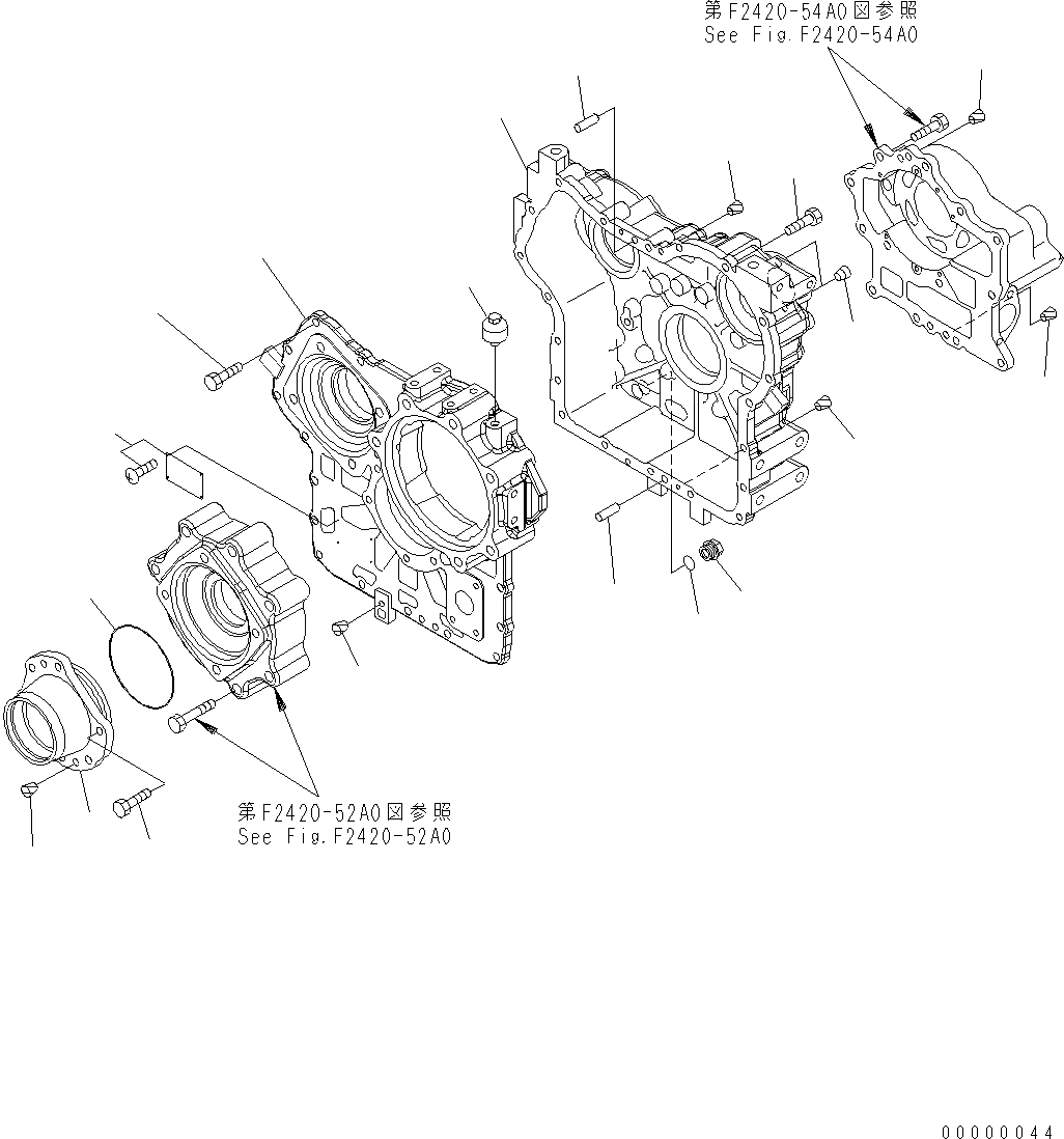 Схема запчастей Komatsu WA250-5 - ПЕРЕДАЧА (/) (КОРПУС) F ТРАНСМИССИЯ