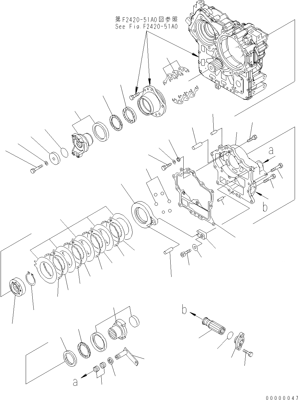 Схема запчастей Komatsu WA250-5 - ПЕРЕДАЧА (/) (ВЫХОД) F ТРАНСМИССИЯ