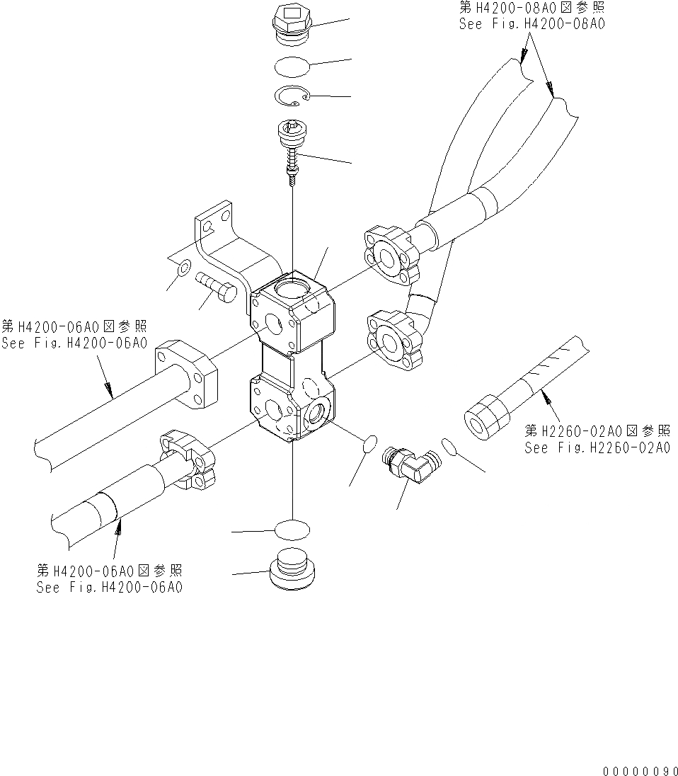 Схема запчастей Komatsu WA250-5 - ГИДРОЛИНИЯ (КЛАПАН) H ГИДРАВЛИКА
