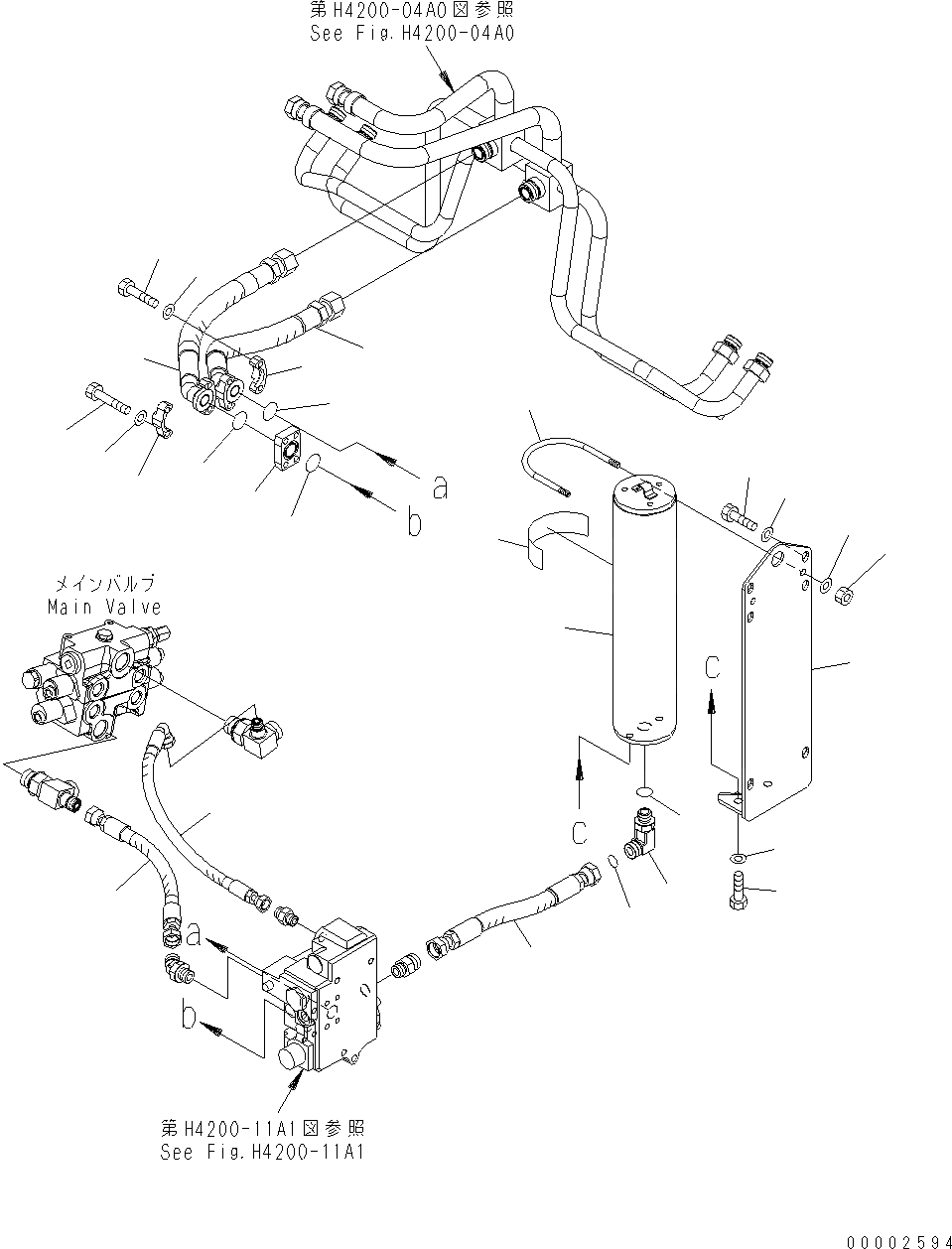 Схема запчастей Komatsu WA250-5 - ГИДРОЛИНИЯ (E.C.S.S ACCUMLATOR) H ГИДРАВЛИКА