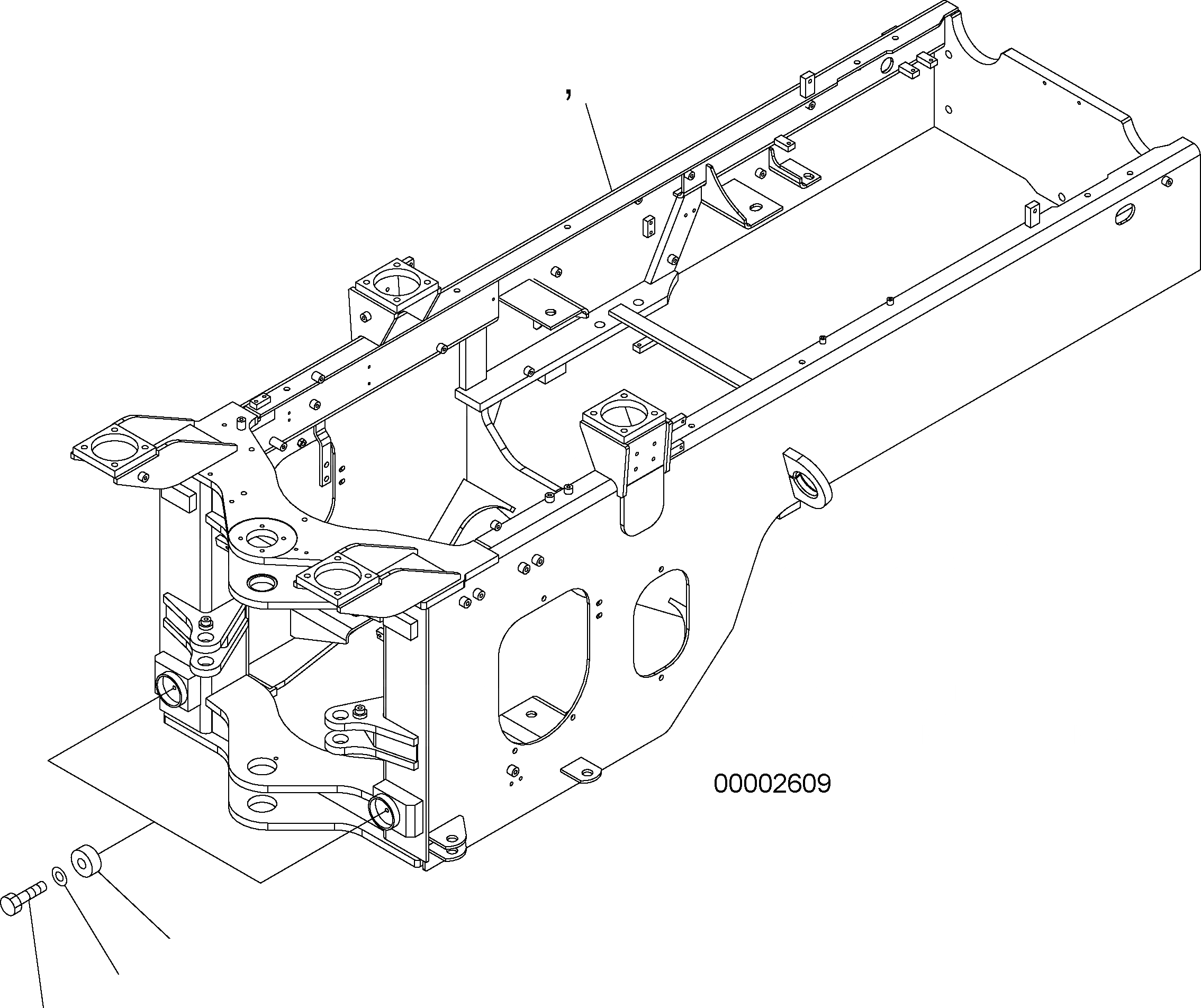 Схема запчастей Komatsu WA250-5 - ЗАДН. РАМА J ОСНОВНАЯ РАМА И ЕЕ ЧАСТИ