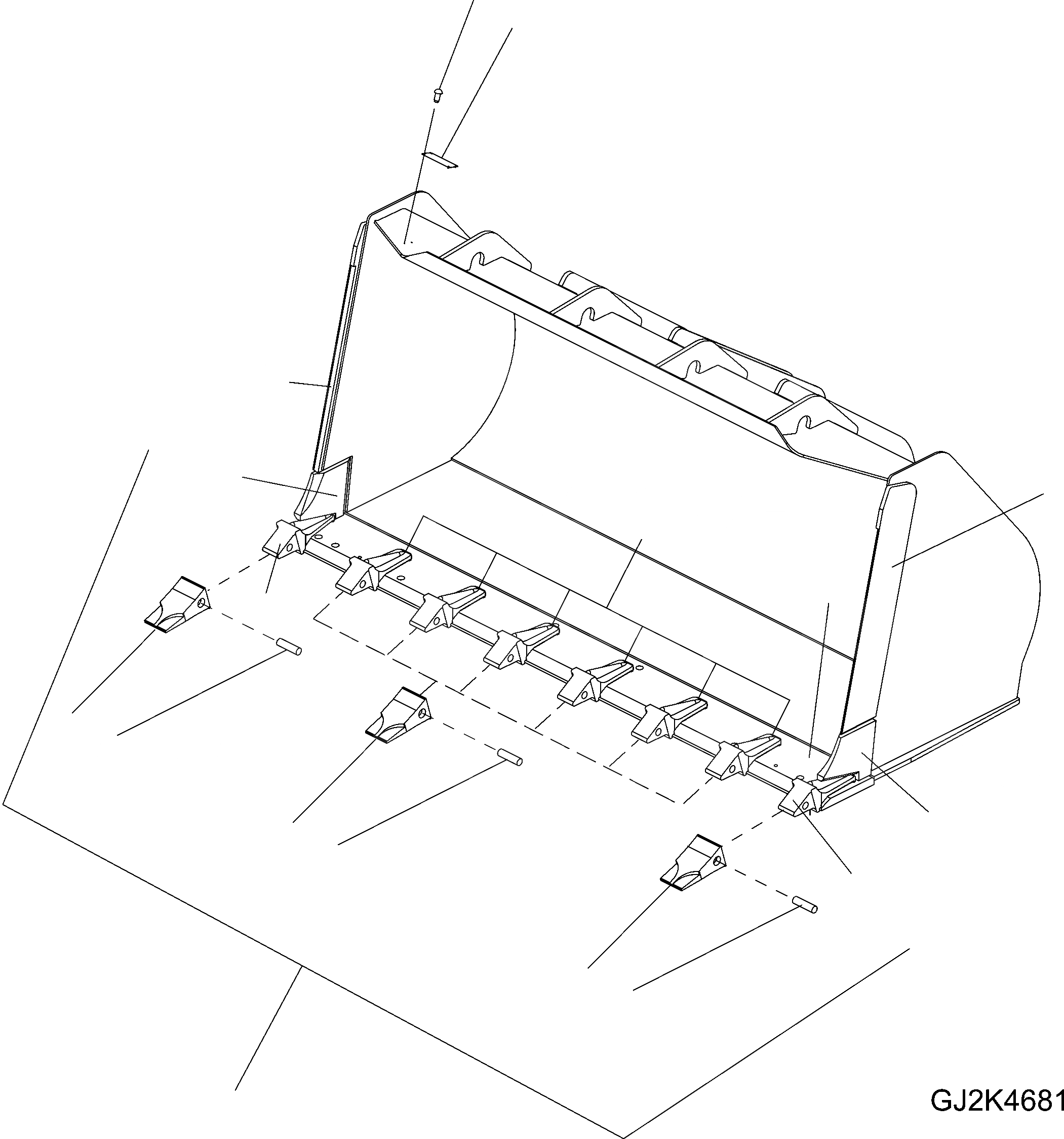 Схема запчастей Komatsu WA250-5 - КОВШ .M (С TEETH) (B-ТИП) T РАБОЧЕЕ ОБОРУДОВАНИЕ