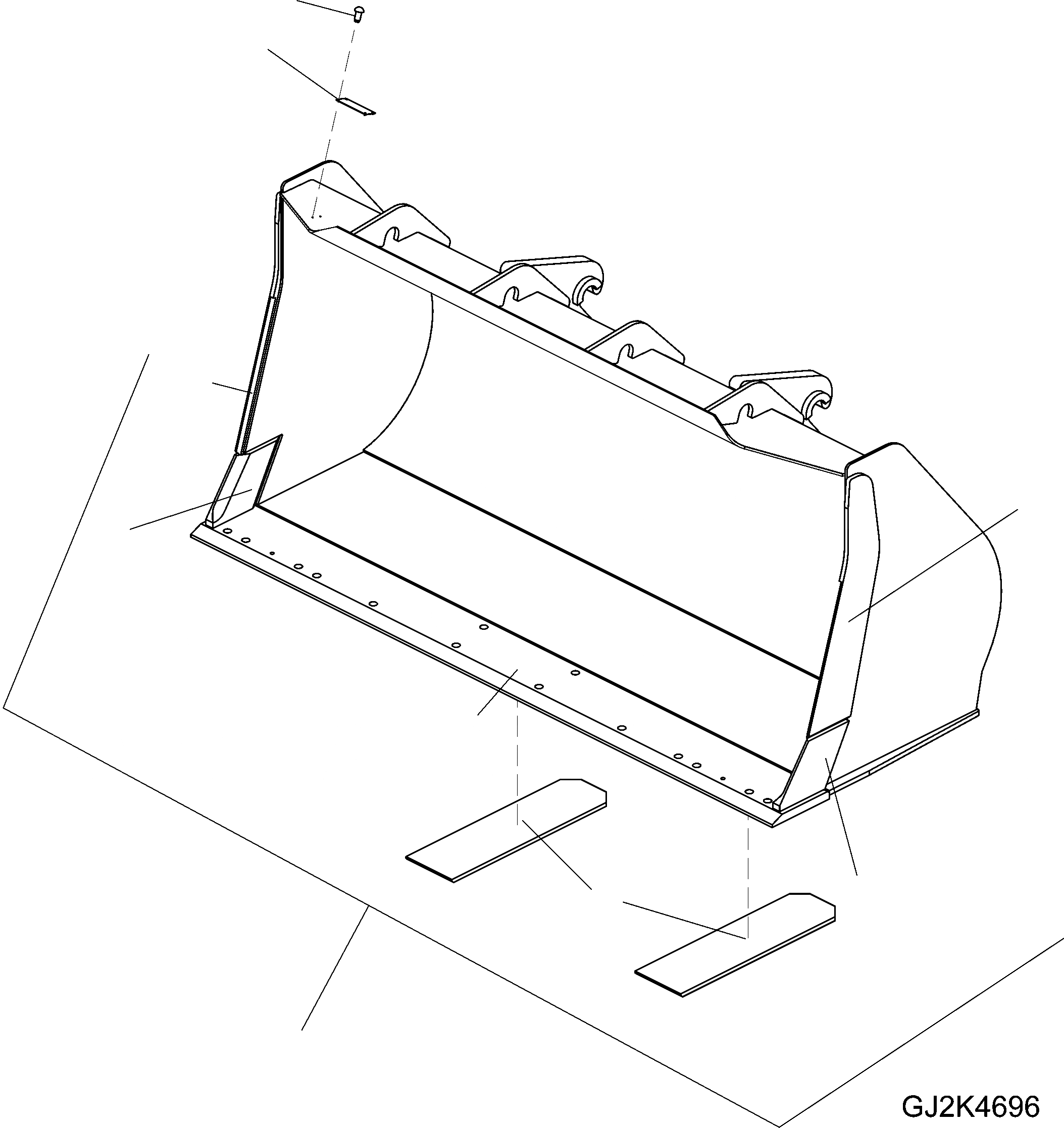 Схема запчастей Komatsu WA250-5 - КОВШ .M (БЕЗ TEETH) (ТИП QC-A) T РАБОЧЕЕ ОБОРУДОВАНИЕ