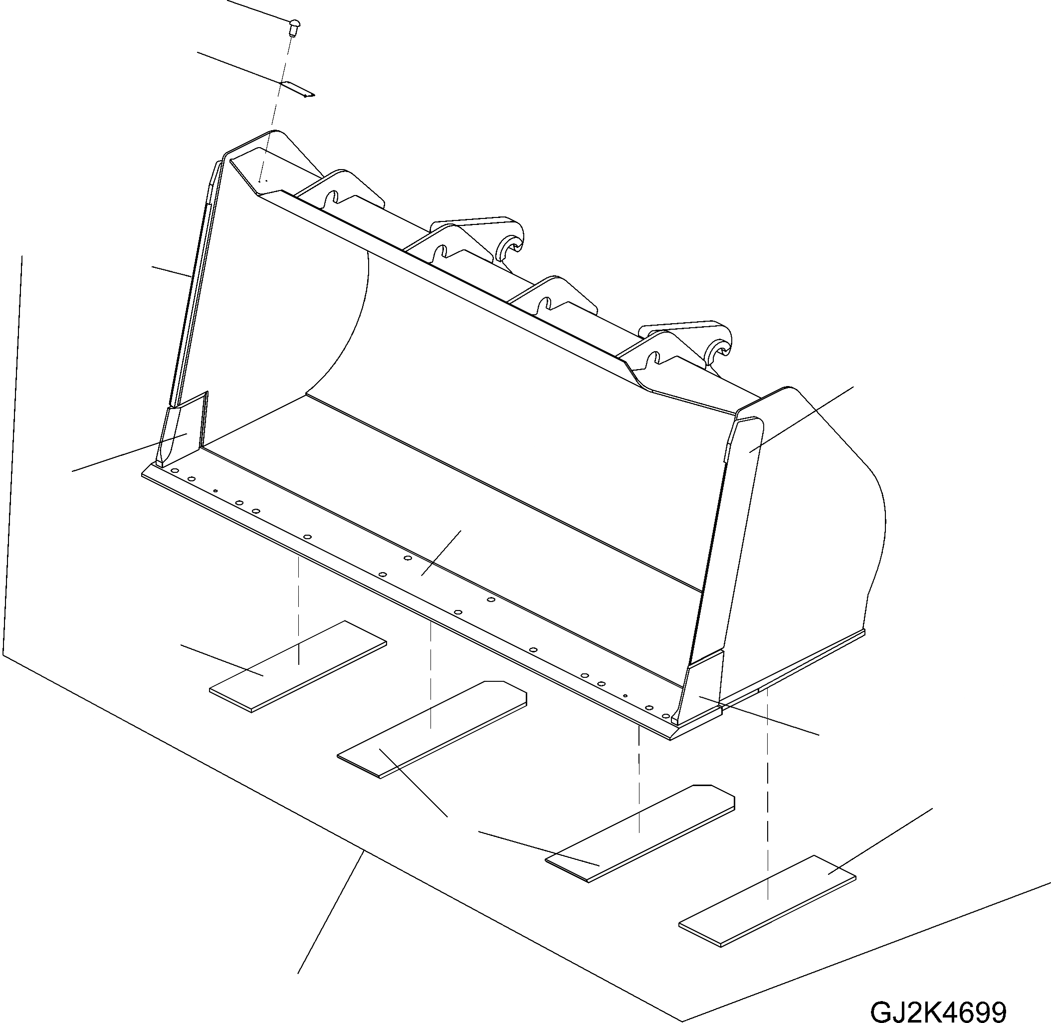 Схема запчастей Komatsu WA250-5 - КОВШ .M (БЕЗ TEETH) (ТИП QC-B) T РАБОЧЕЕ ОБОРУДОВАНИЕ