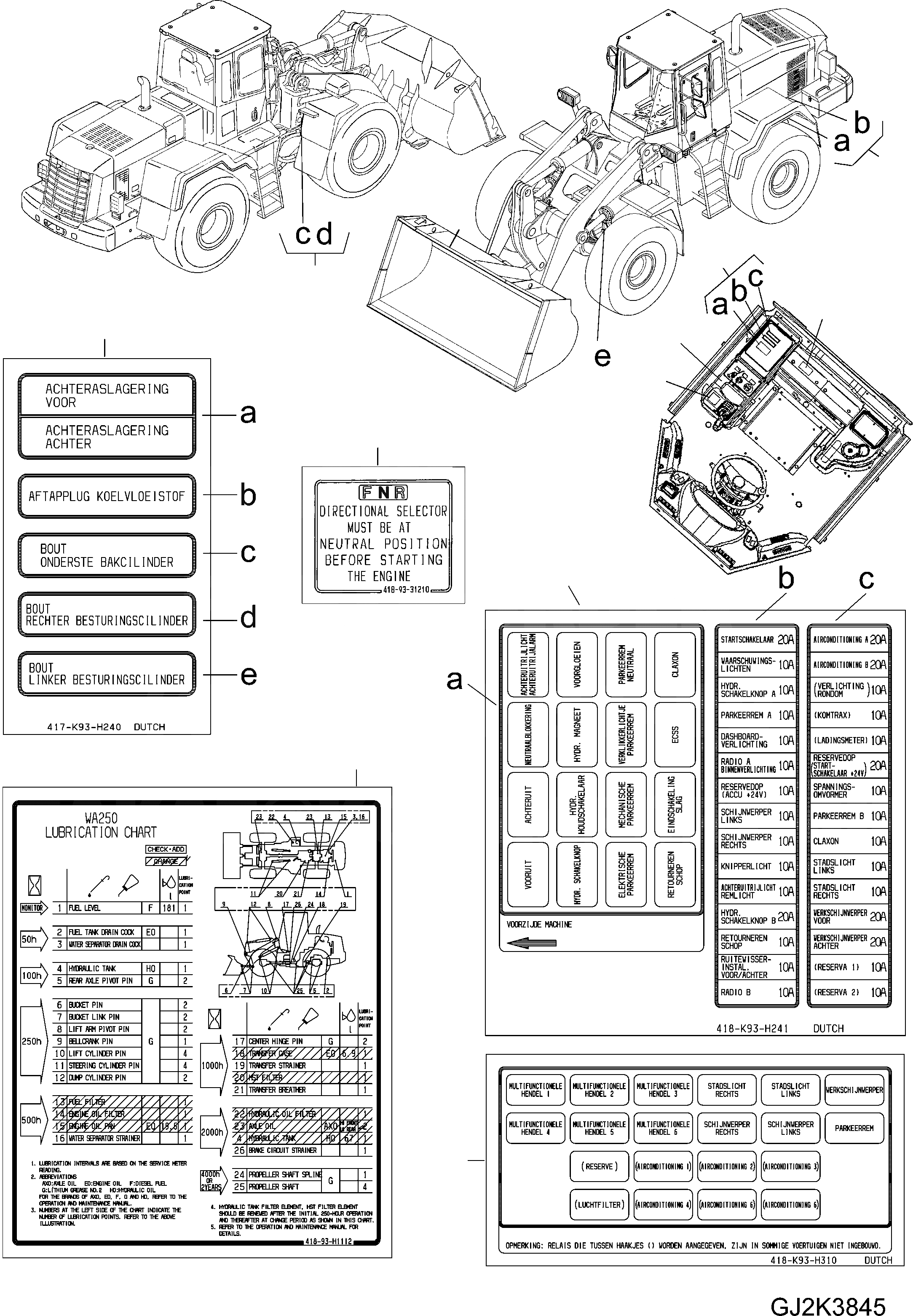 Схема запчастей Komatsu WA250-5 - МАРКИРОВКА (/) (DUTCH) U МАРКИРОВКА