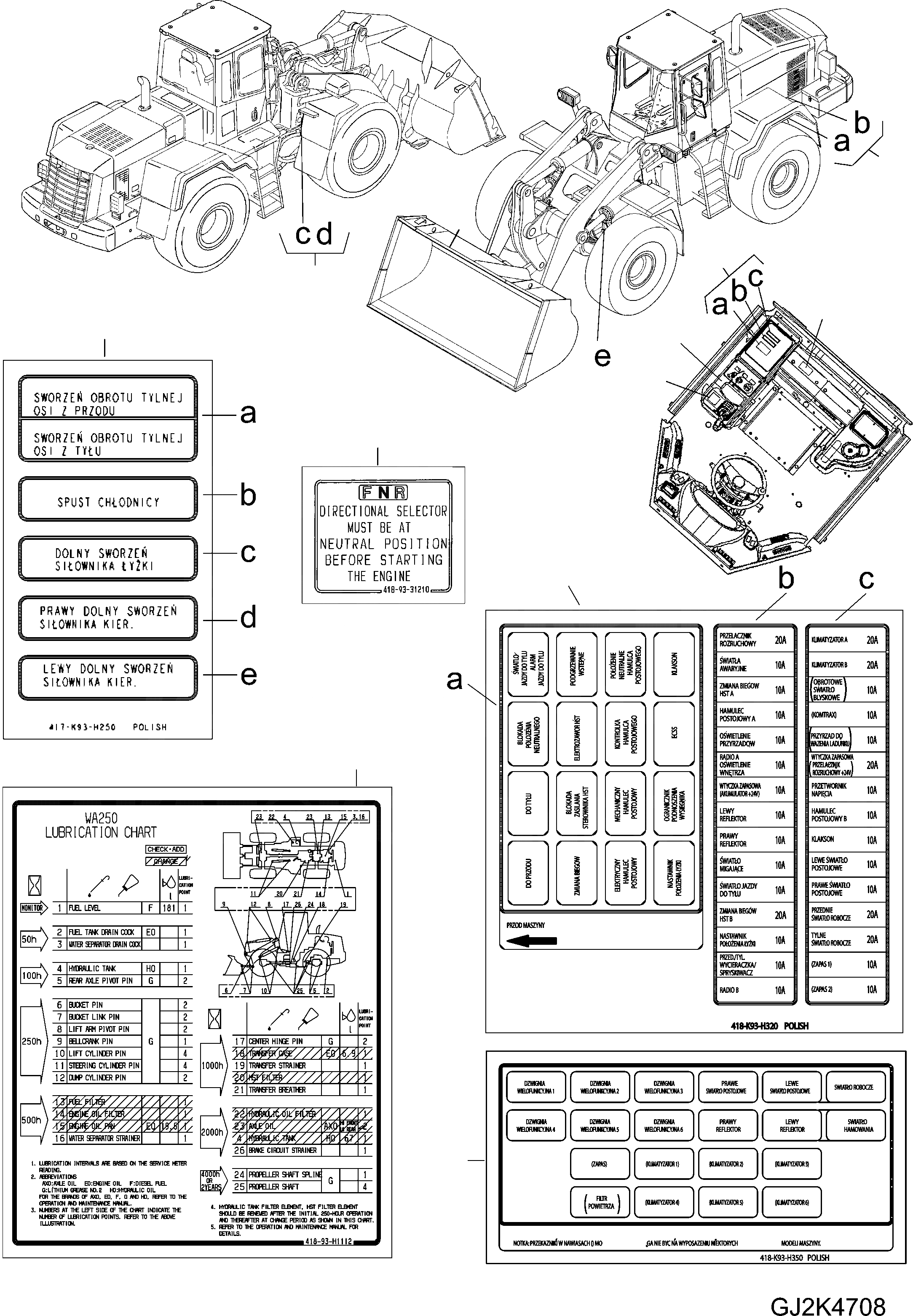 Схема запчастей Komatsu WA250-5 - МАРКИРОВКА (/) (ПОЛЬША) U МАРКИРОВКА