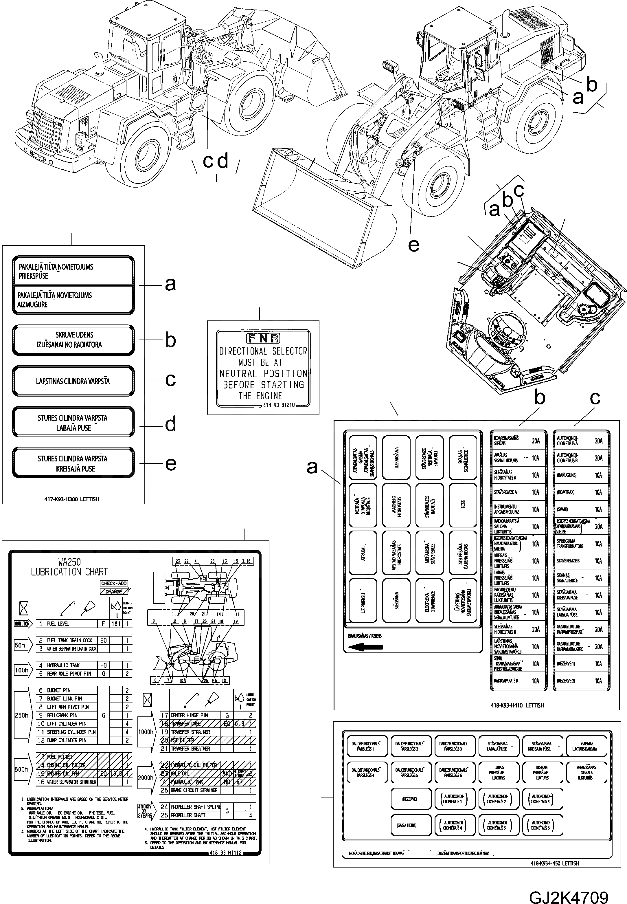 Схема запчастей Komatsu WA250-5 - МАРКИРОВКА (/) (LETTISH) U МАРКИРОВКА